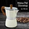 Moka Pot Espresso Coffee Maker Stovepot Teko Kopi Espresso White 150ml - Gambar 2