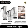 Espresso Maker Coffee Moka Pot Stainless Stovetop Teko Kopi 4 cups
