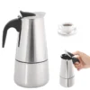 Espresso Maker Coffee Moka Pot Stainless Stovetop Teko Kopi 4 cups - Gambar 3