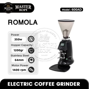 Kopi Grinder Elektrik ROMOLA 600AD Titanium Burr Coffee Grinder Espresso